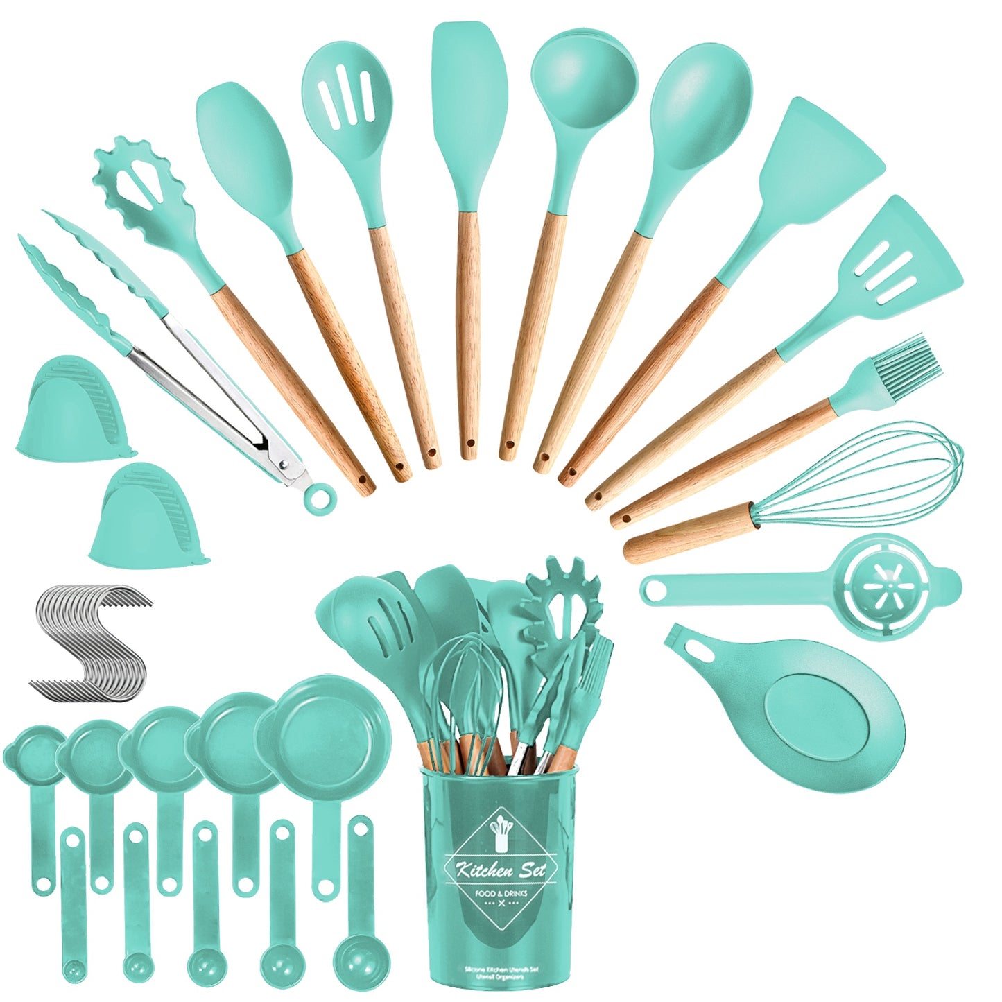 35-Piece Kitchen Utensil Set with Holder - Cooking Tools & Accessories
