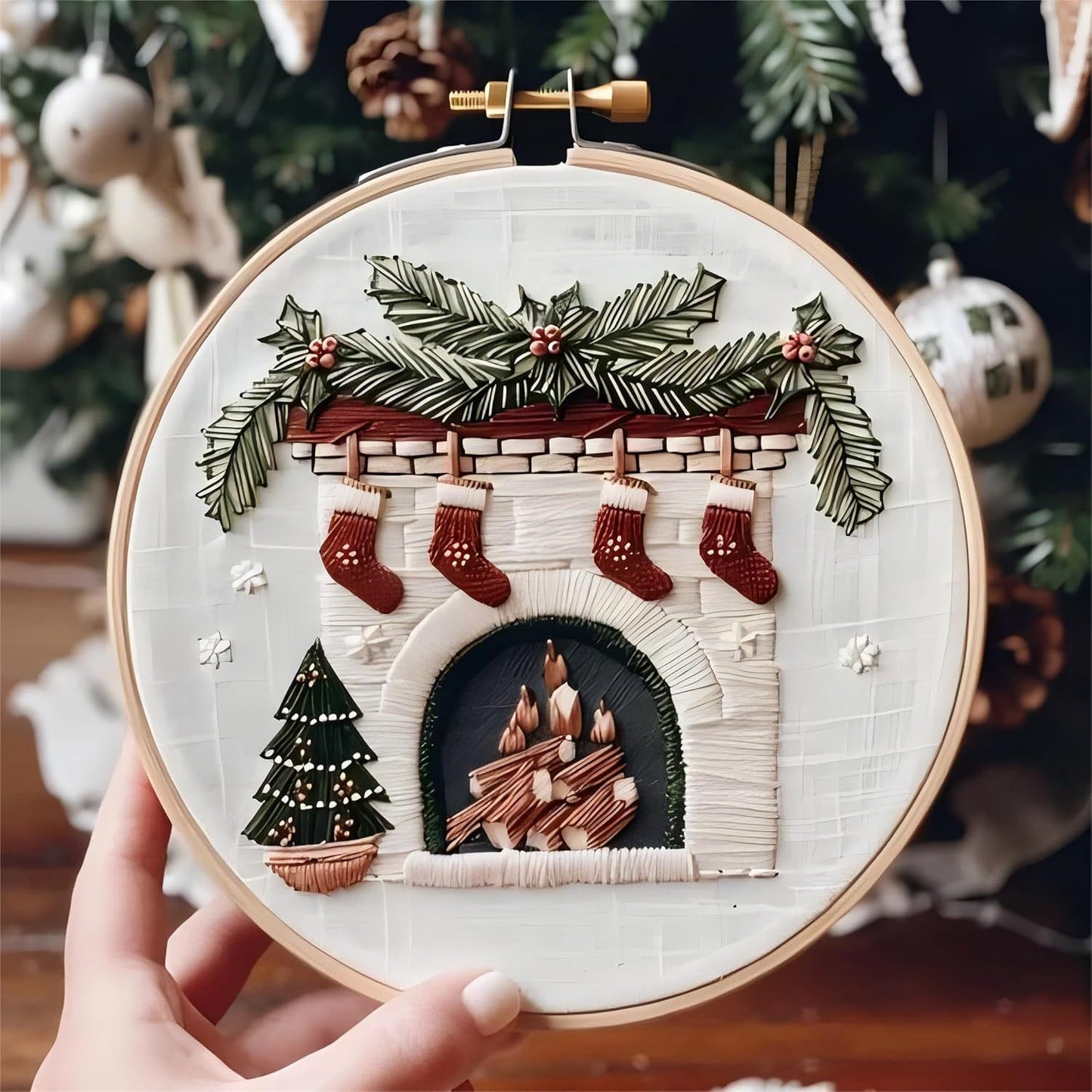 Embroidery Christmas Craft Kit - DIY Embroidery Material for Festive Decorations