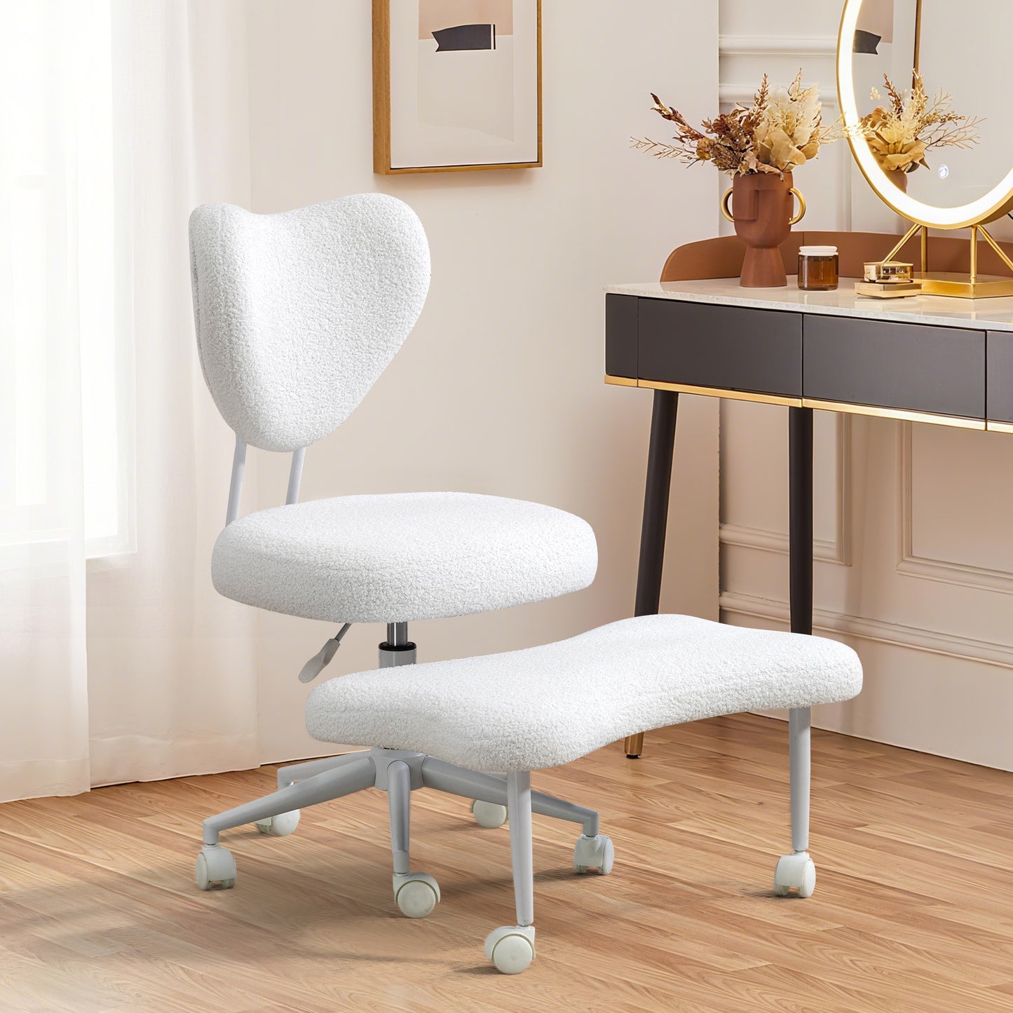 Ergonomic Meditation Chair with Lumbar Support - Beige