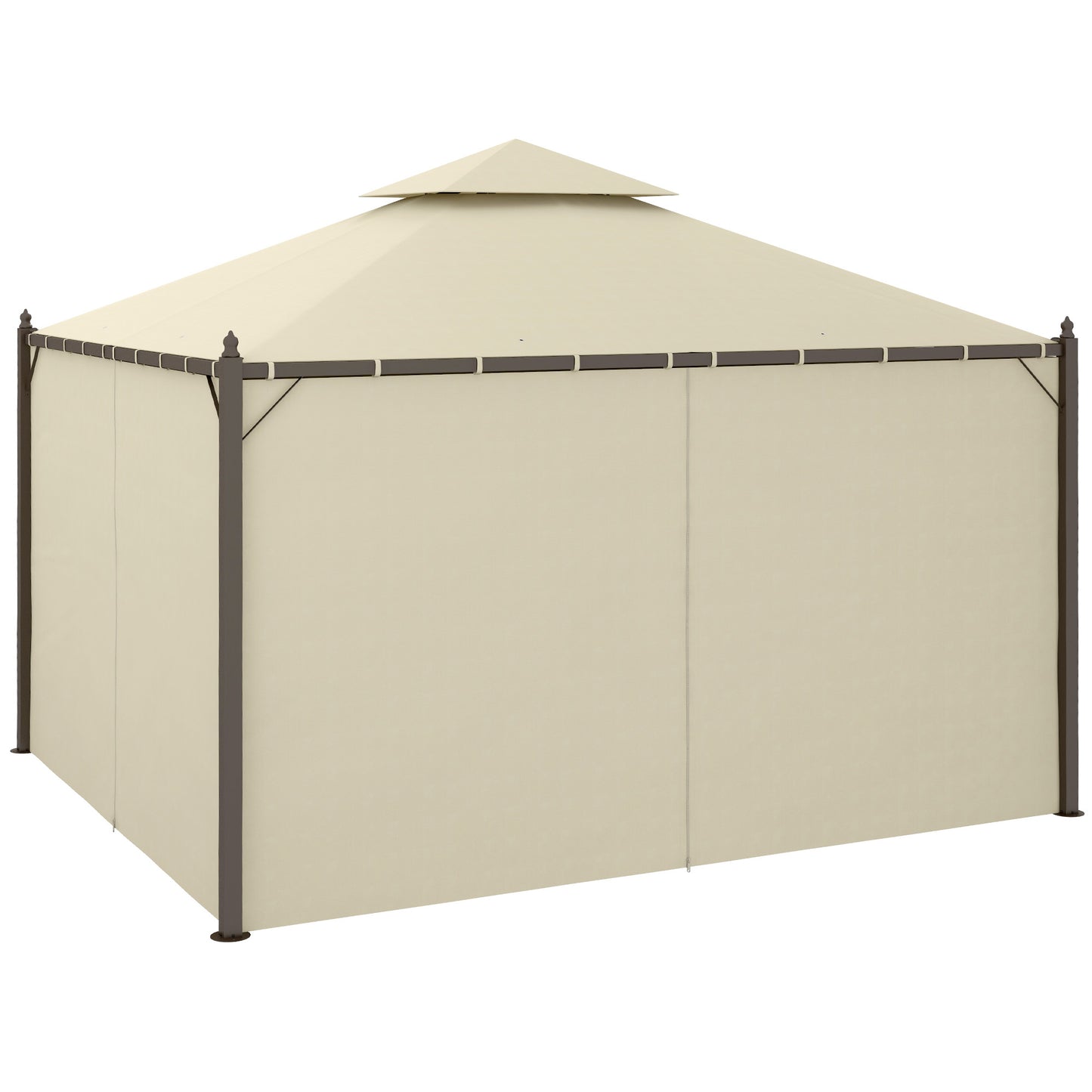 10x12 Outdoor Patio Gazebo with Curtains - Beige