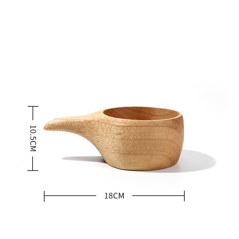 Wooden Mug with Rubber Wood Handle - Minimalist Drinkware