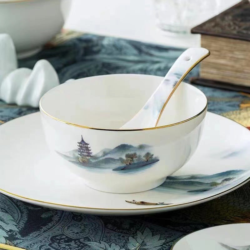 Ceramic Tableware Set with Multiple Color Options for Home & Kitchen