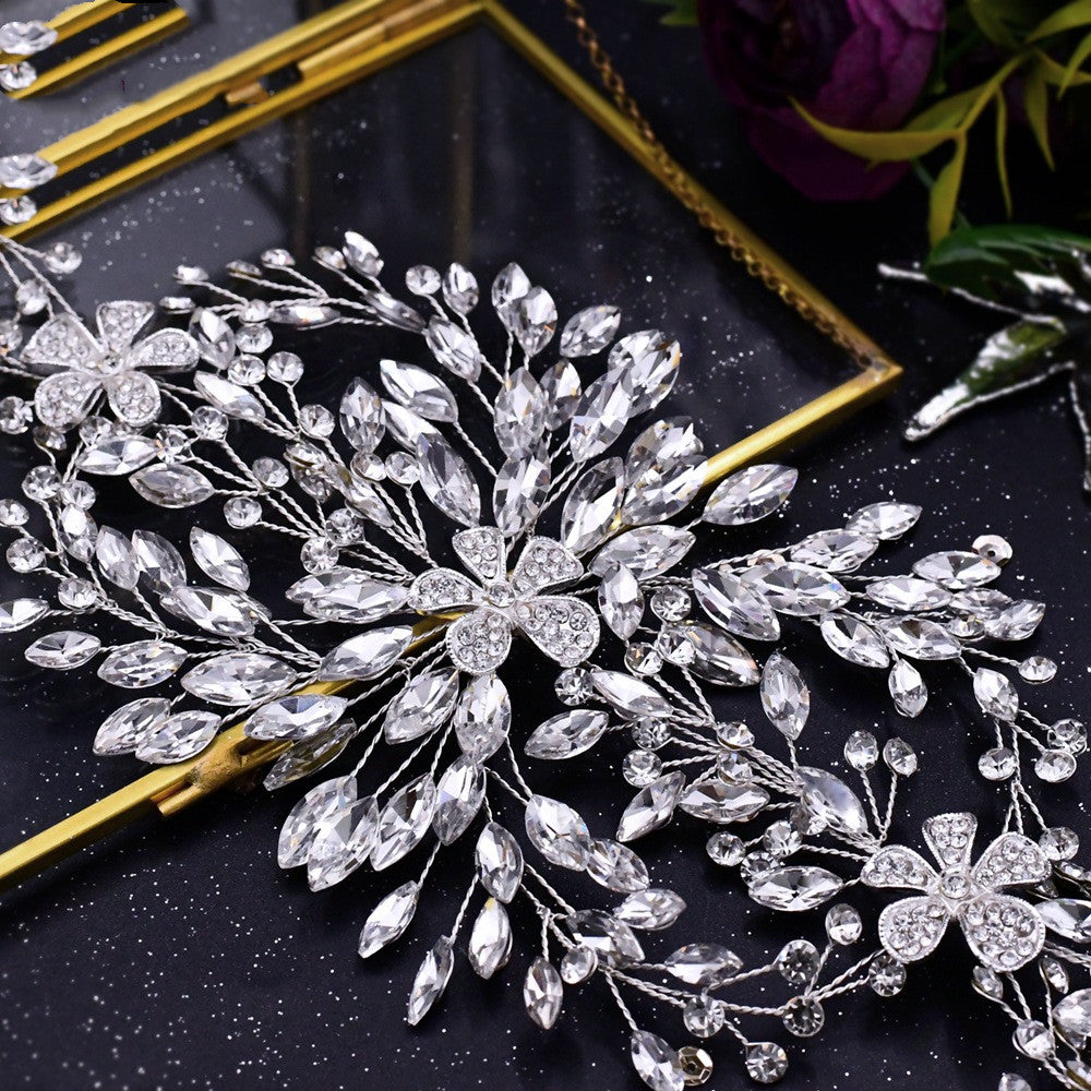 Bridal Wedding Rhinestone Flower Headband - Elegant Hair Accessory for Women