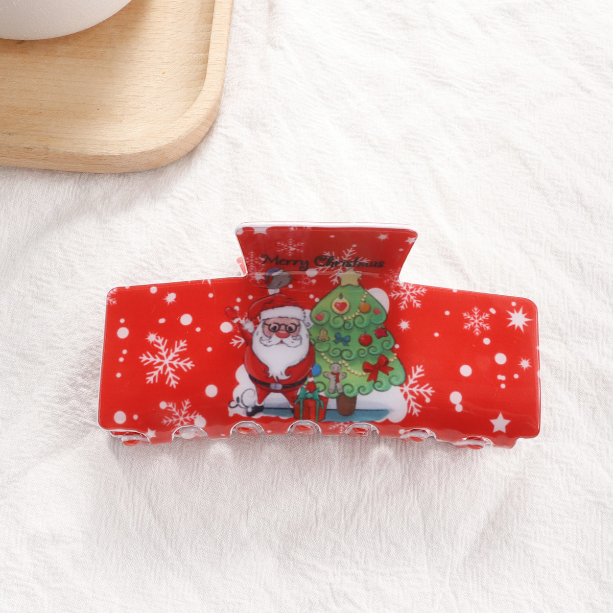 Christmas Snowflake & Santa Hairpin Clip