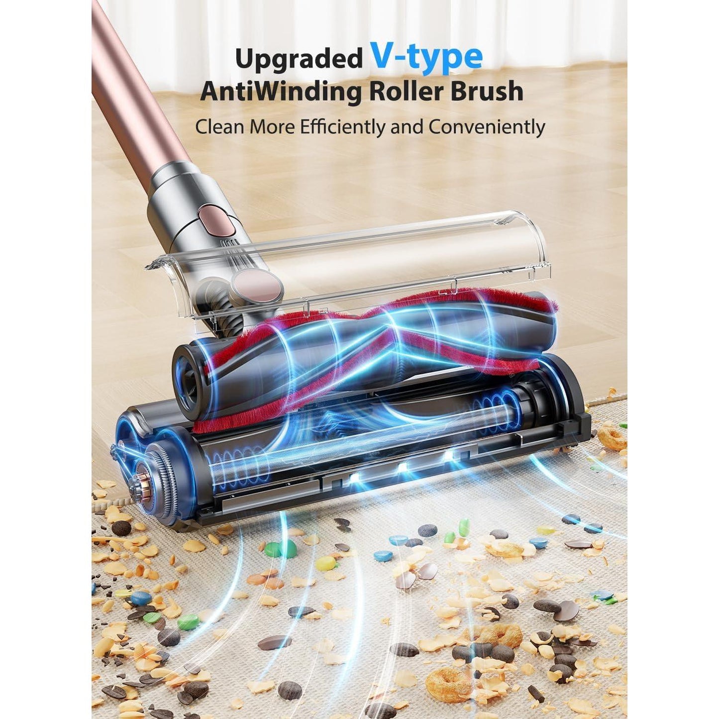 Wireless Handheld Pet Hair Vacuum Cleaner with Strong 45KPa Suction and Touch Display