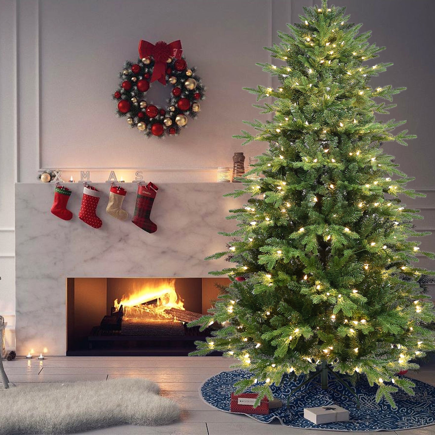 PVC Christmas Tree with Lights - Multiple Heights Available