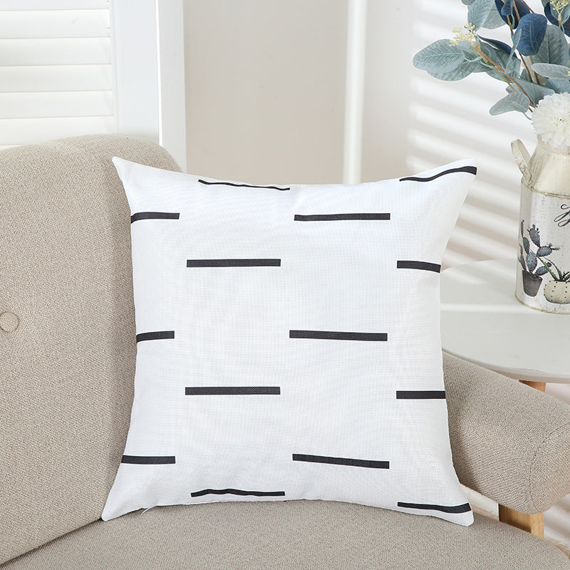Office Sofa Geometric Line Print Pillowcase 45x45cm Modern Decor
