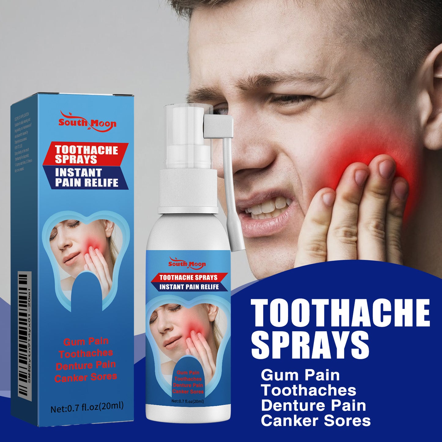 Oral Care Spray for Gum Relief and Teeth Comfort with Peppermint