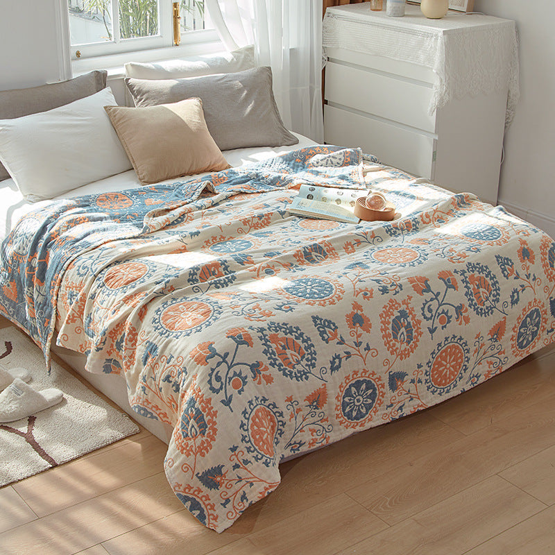 Thin Cotton Gauze Air Conditioning Blanket for Home Bedding