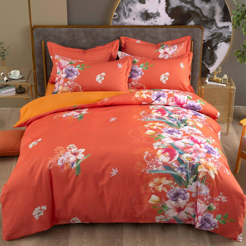 Cotton Winter Bedding Set with Quilt Cover and Sheets - Multiple Sizes & Styles