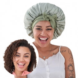 Satin Silk Hair Bonnet for Sleeping - Adjustable Double Layer Hair Wrap