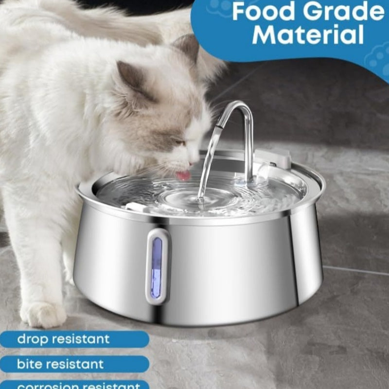 Automatic Pet Water Fountain 4L Stainless Steel Dispenser for Cats & Dogs