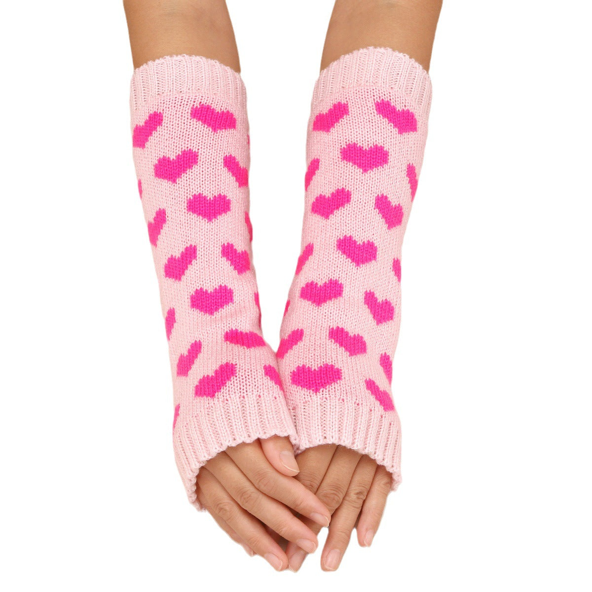 Knitted Love Foot Socks - Mid-Calf Free Size - Black & Pink