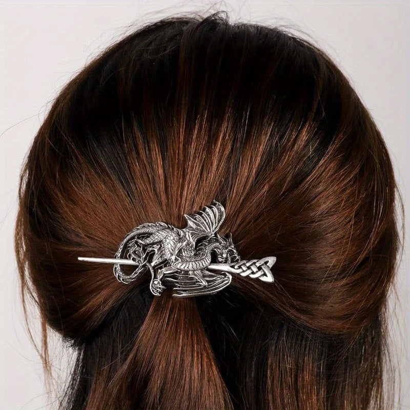 Retro Viking Dragon Hairpin Women's Hair Accessory Nordic Style