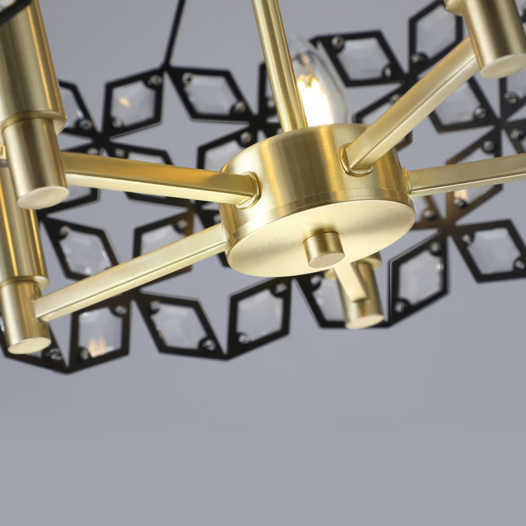 Geometric Crystal Pendant Chandelier - Modern 5-Light Fixture