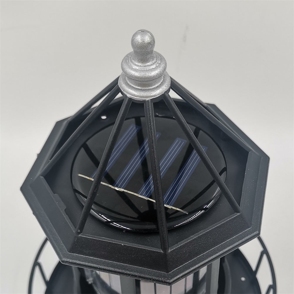 Large Solar Rotating Lighthouse LED Lawn Lamp - Weatherproof Garden Light