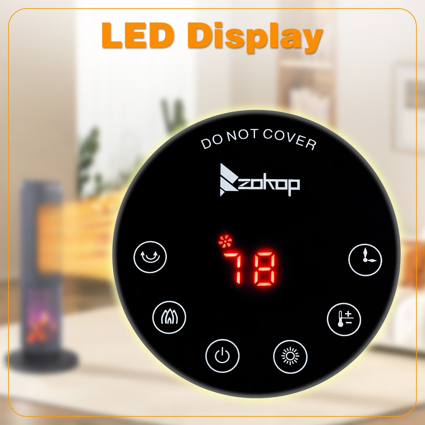 25-Inch Portable Tower Space Heater with Remote & 12H Timer - Black