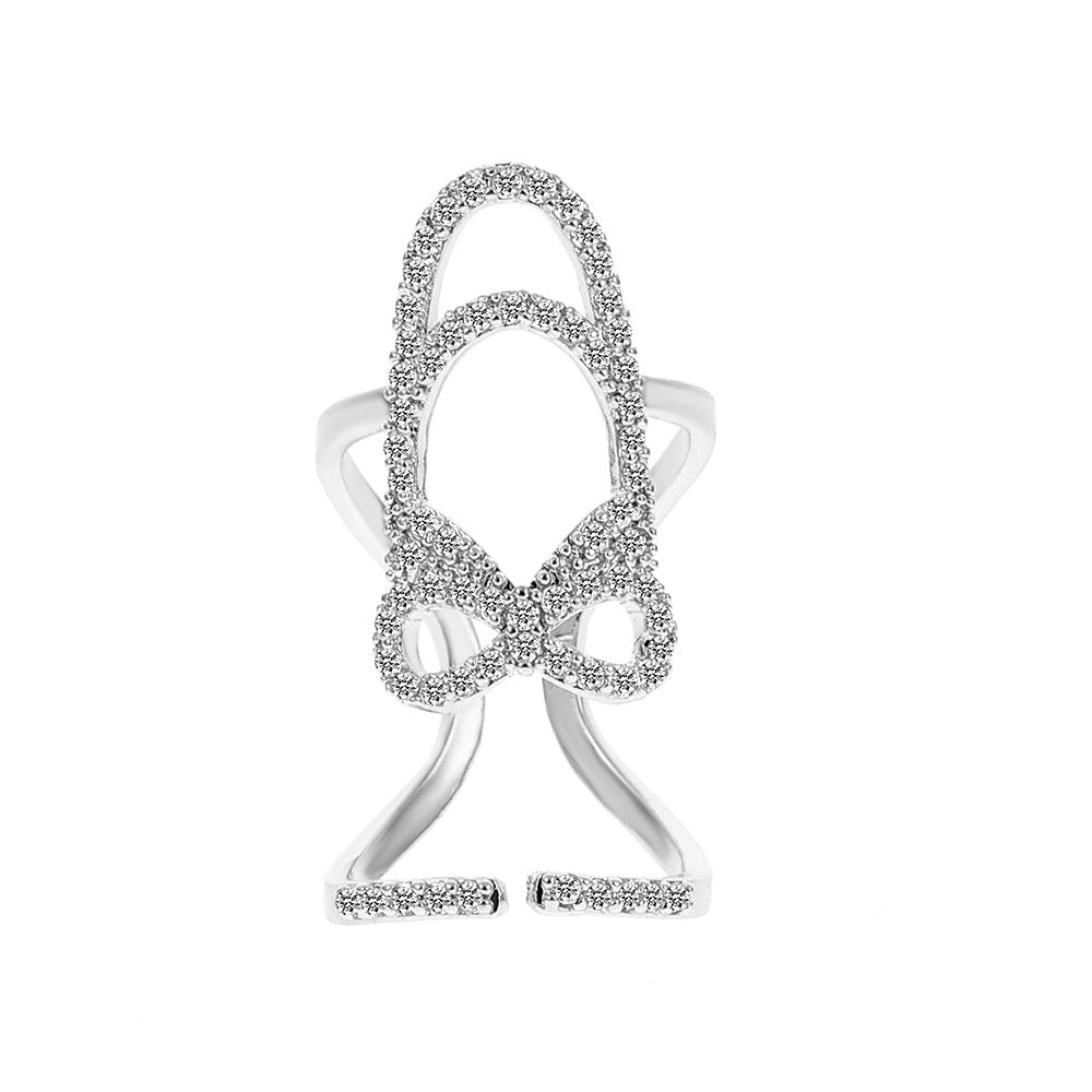 Removable Fake Nail Ring - Cross-border Zircon Inlaid Jewelry for Nail Art Women