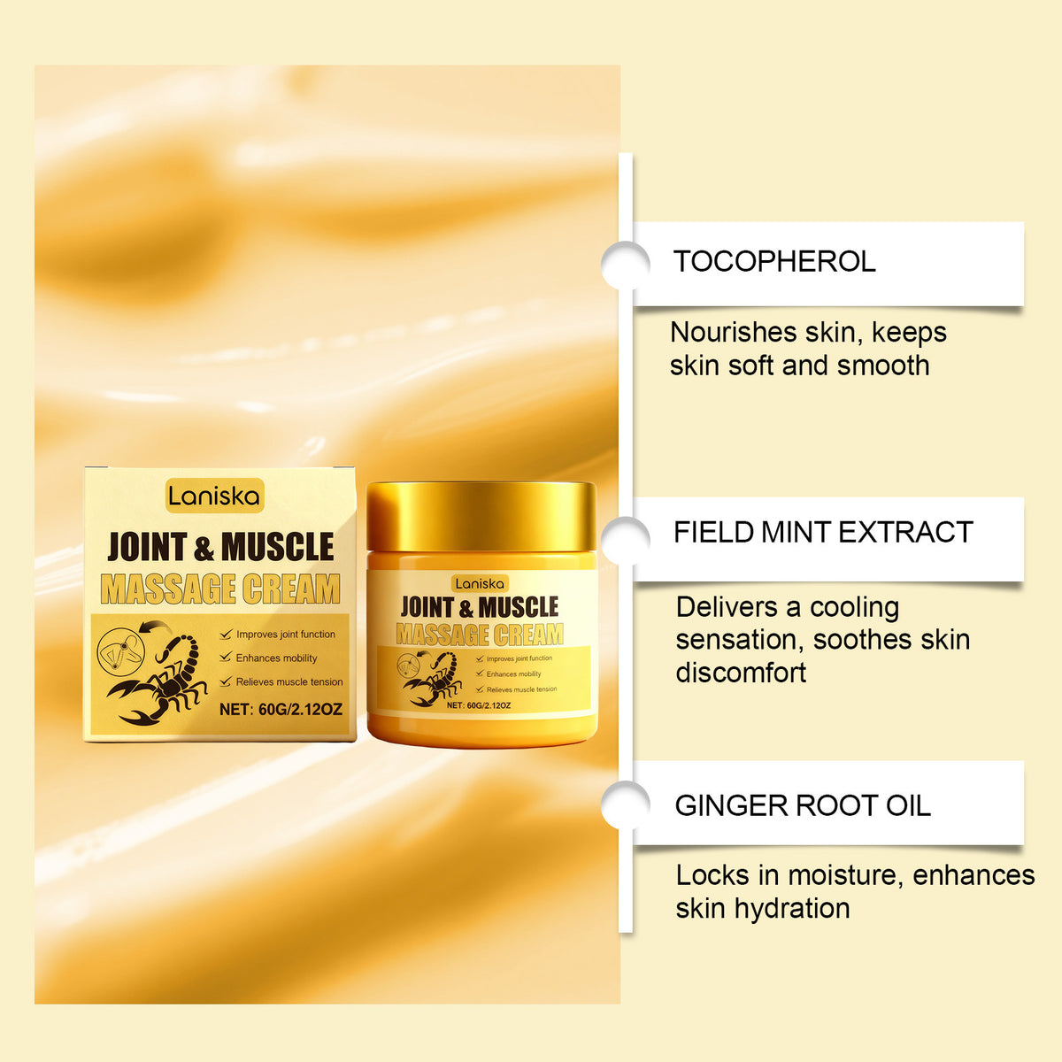 Joint Massage Care Cream - Soothing Body Care, 60g