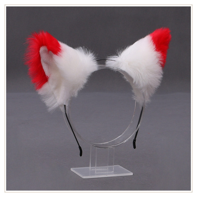 Handmade Japanese Cute Lolita Plush Fox Ears Hair Accessories - Unisex