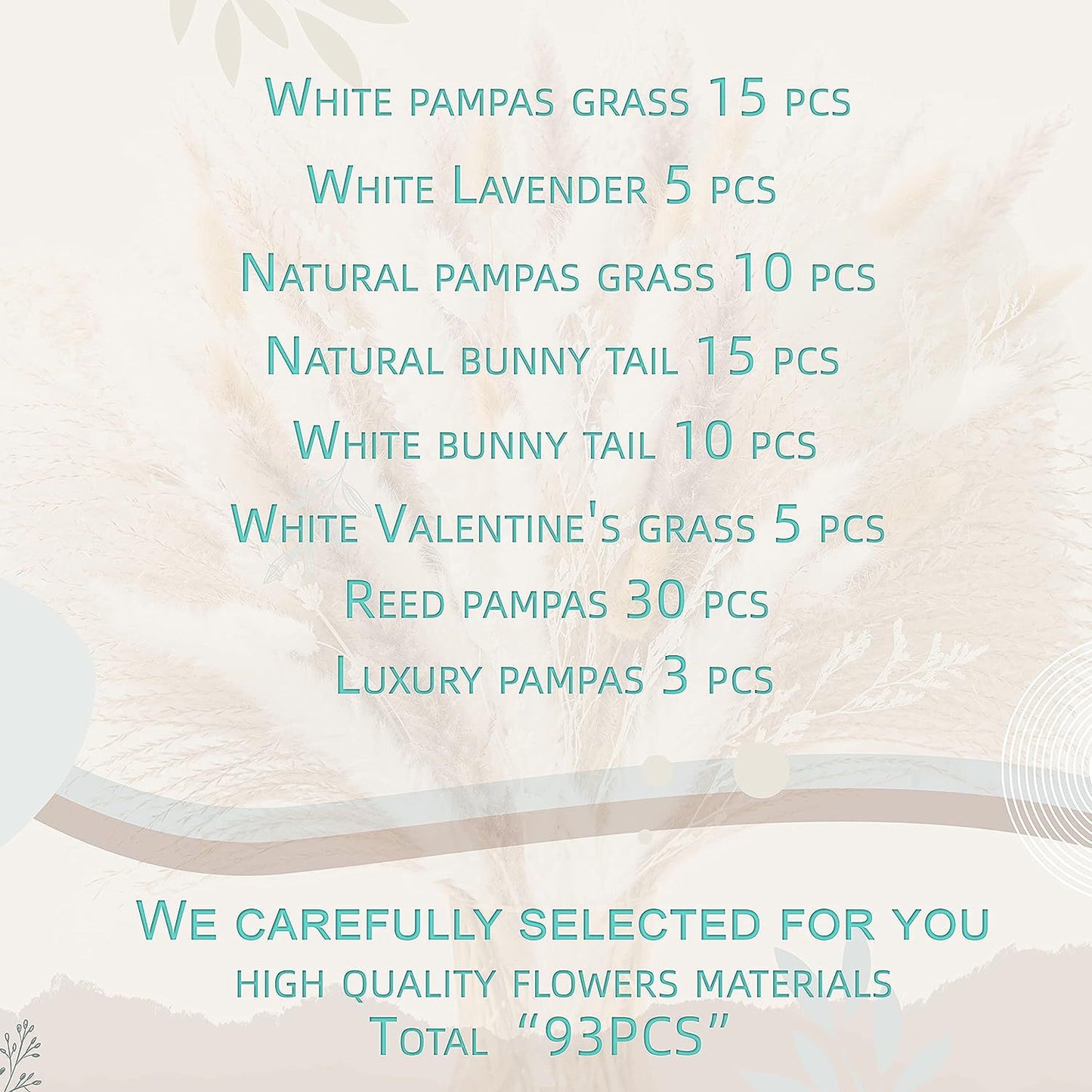 Dried Flower Bouquet Natural Decorative Props 93 Stems for Home & Garden
