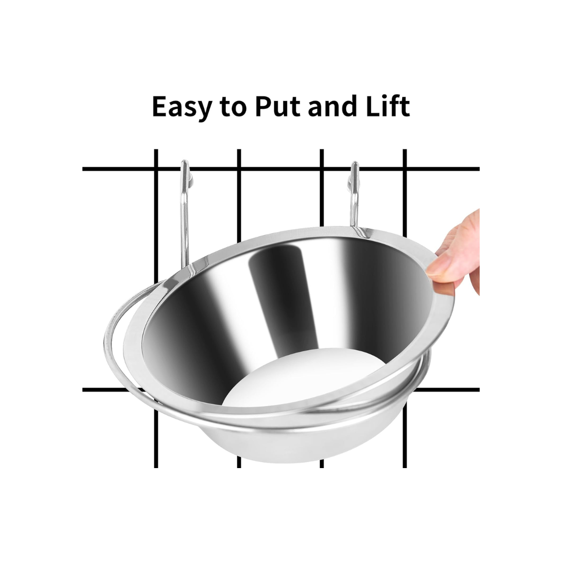 Stainless Steel Hanging Kennel Water Bowl for Small Dogs & Pets
