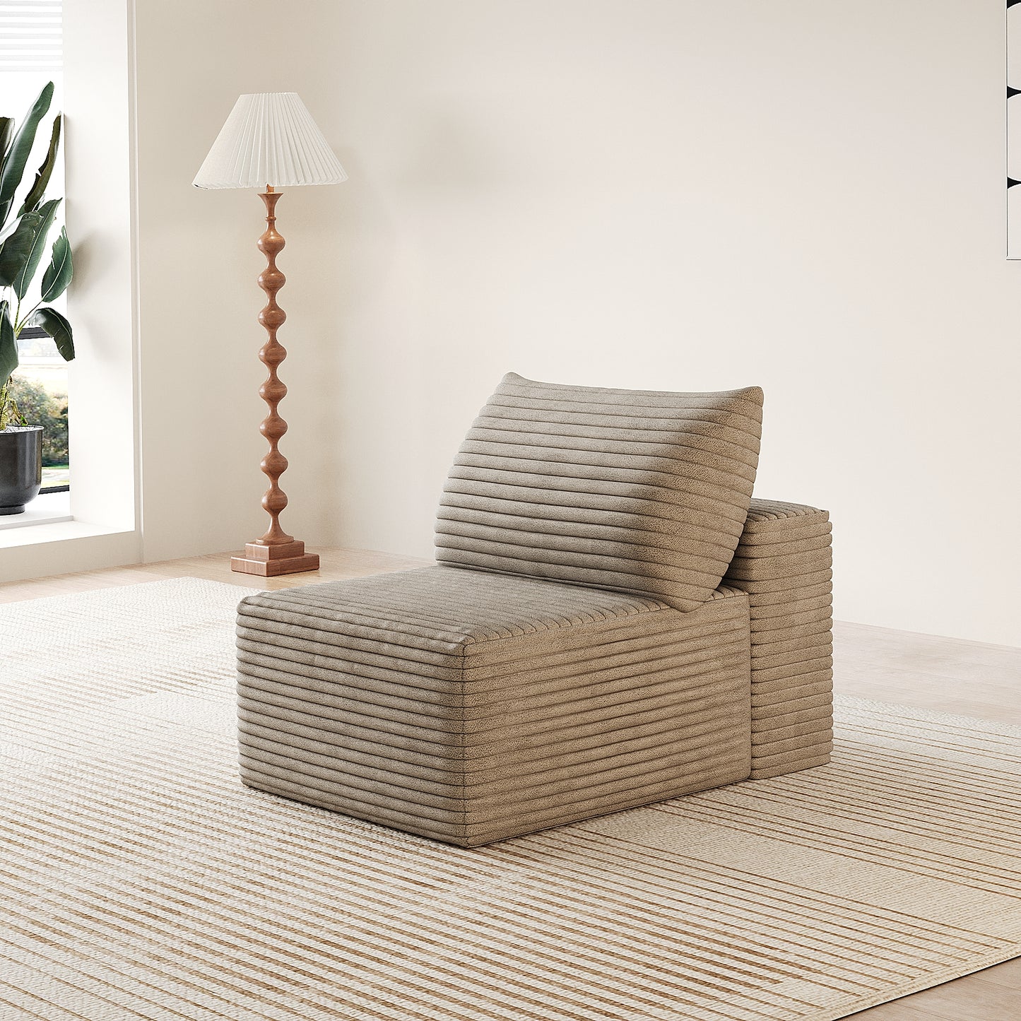 Single Seat Sofa in Camel Corduroy - Y159-1S