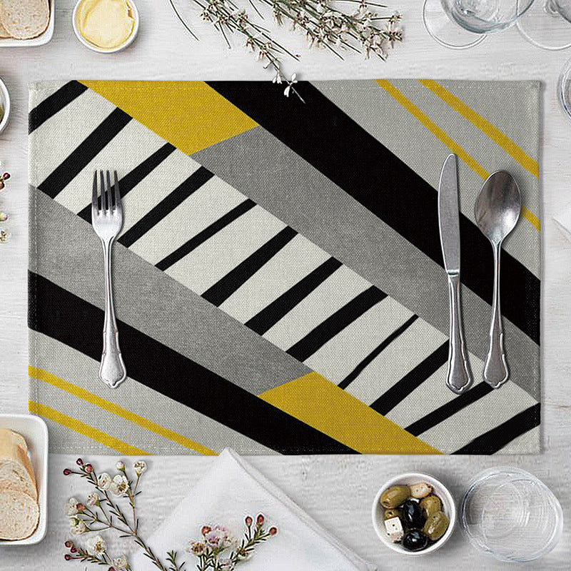 Geometric Pattern Dinner Placemats Set of 4 - Kitchen Table Decor
