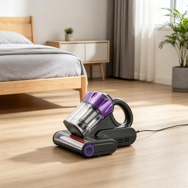 550W Handheld Mattress Vacuum Cleaner with HEPA Filter & Hot Air - Gray