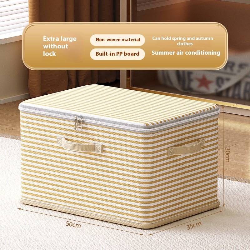 Large Lockable Clothes Storage Box with Handles for Home Organization