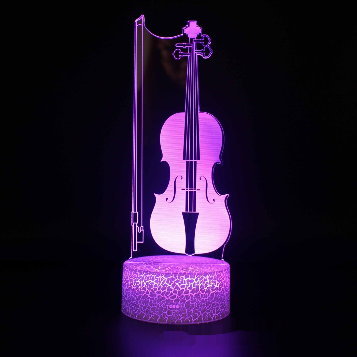 Electric Guitar Violin 3D Table Lamp with Multi-Color Touch & Remote