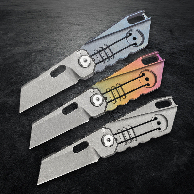 Outdoor Survival Folding Knife with Satin Blade - Mini, Multi-Color