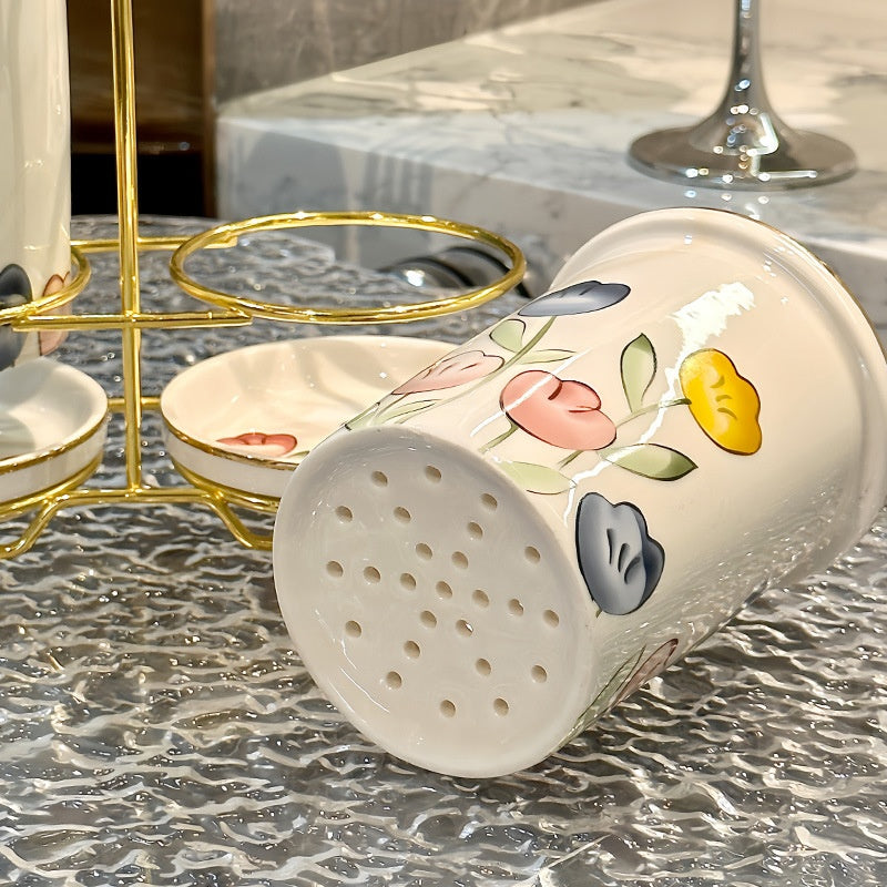 Ceramic Chopstick Holder Kitchen Storage Rack for Household Organization