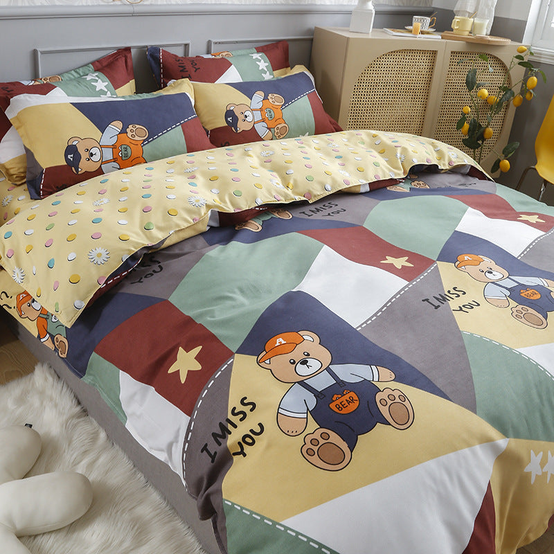 Pure Cotton Bedding Set - Multiple Sizes & Styles, Soft & Comfortable