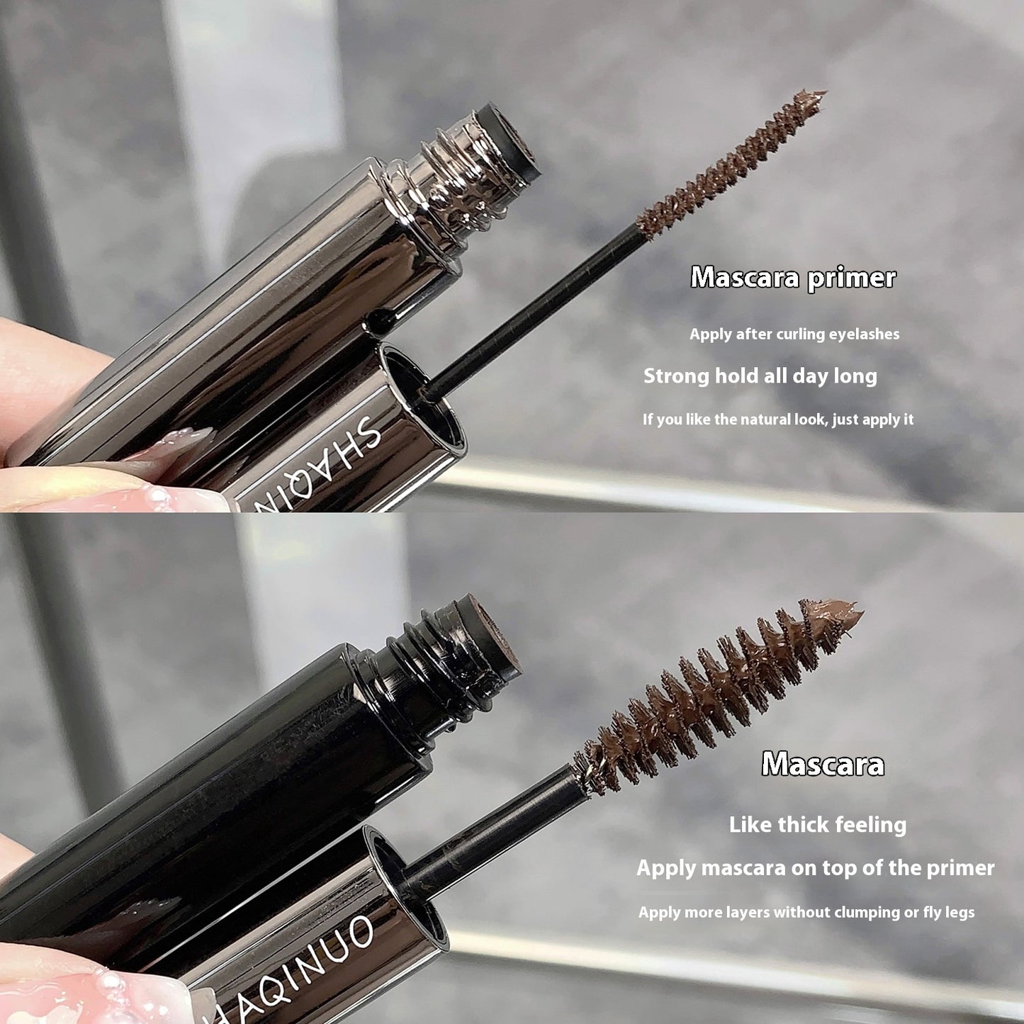 Long Curling Double-Headed Mascara for Long, Voluminous Lashes