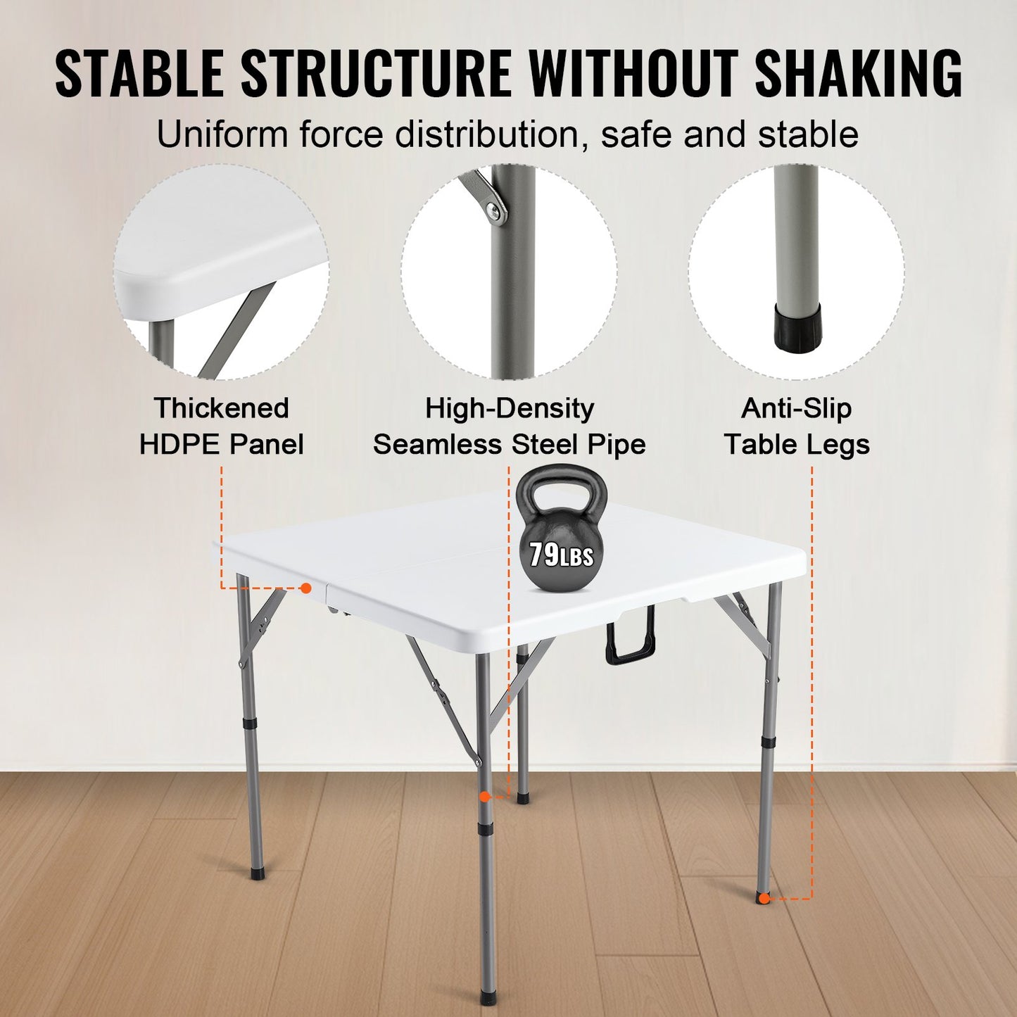 Foldable 4 Player Card Table - Portable & Wear-Resistant