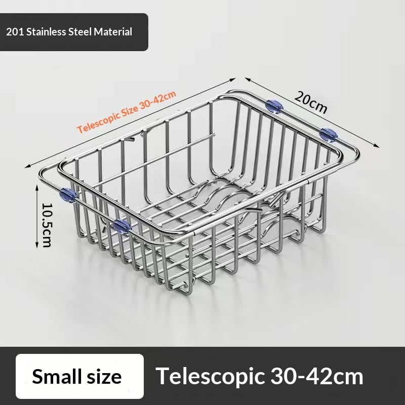 Stainless Steel Dish Basin Sink Drain Rack - Kitchen Countertop Organizer