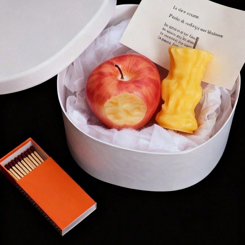 Bitten Apple Scented Candle - Unique Gift Box Decor