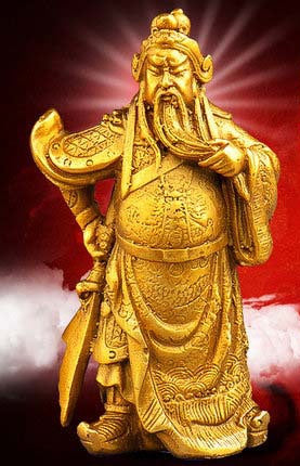 Copper God of Wealth Statue Metal Craft Decoration Golden Finish