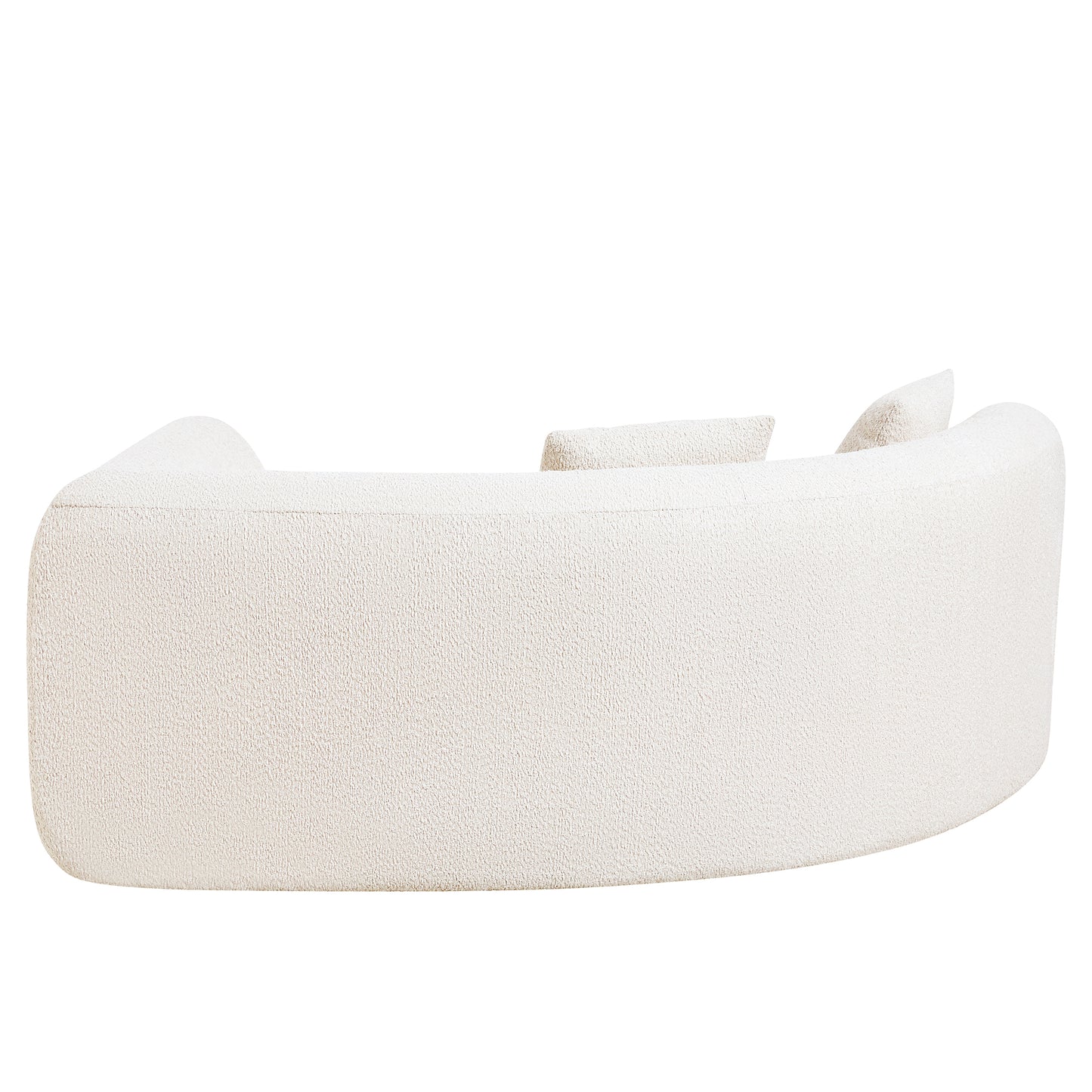 110" Modern Curved L-Shaped Sectional Sofa - White