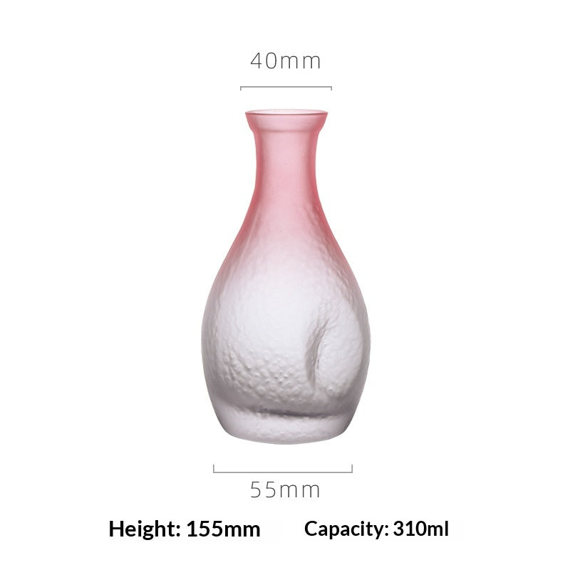 Ceramic Sake Set with Cups and Bottle - Frosted Pink Minimalist Drinkware