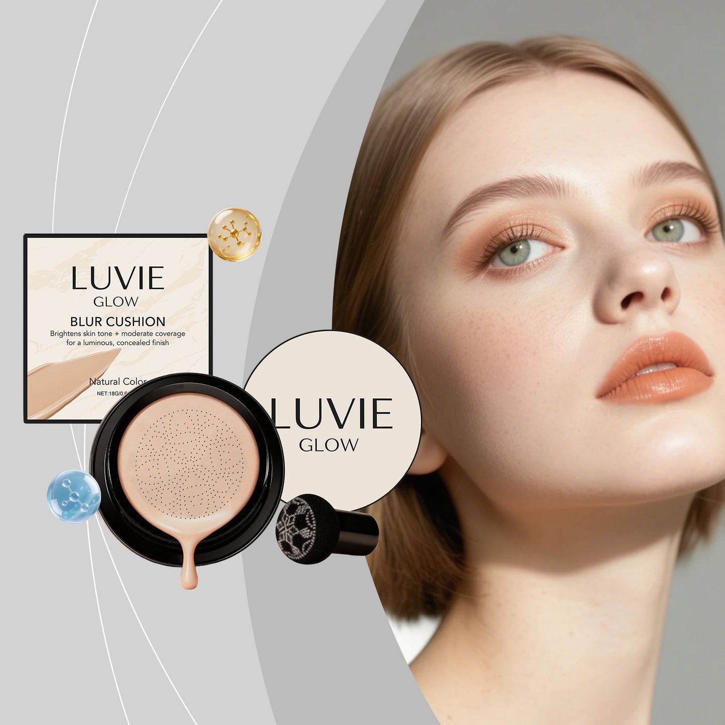 Natural Shade Cushion Foundation 18g - Flawless Face Makeup