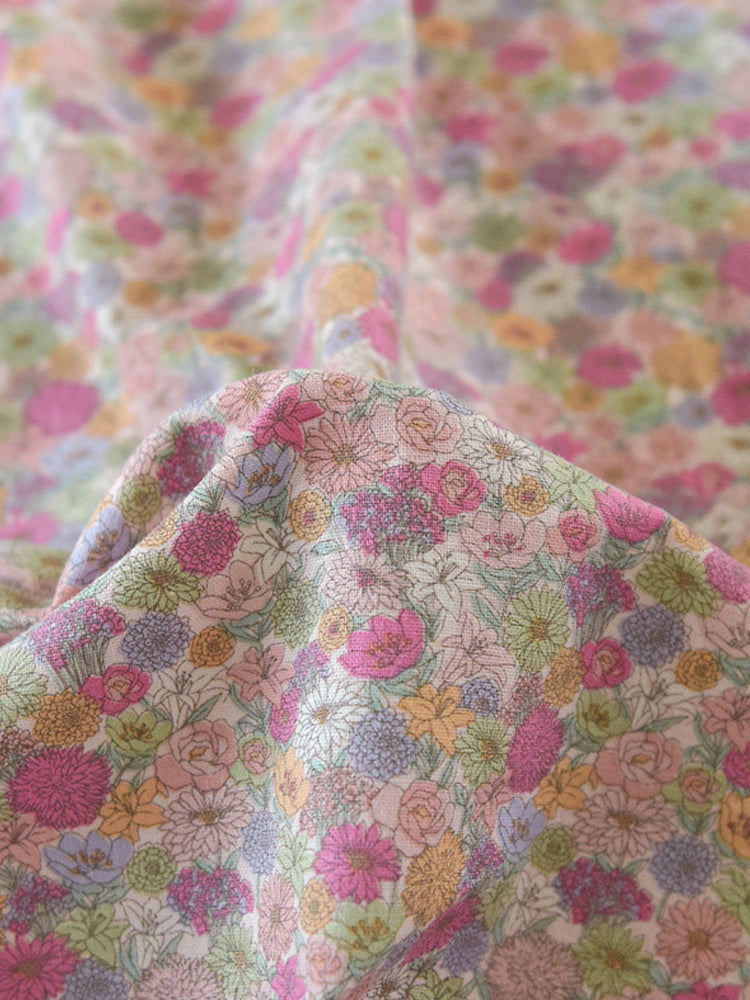 Cotton Linen Fabric for Sewing and Crafts - 45x140cm Ashley Pattern
