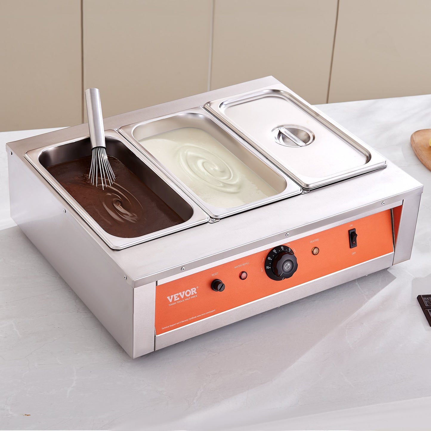 Chocolate Tempering Machine 26.5L Stainless Steel Commercial Warmer with Temp Control