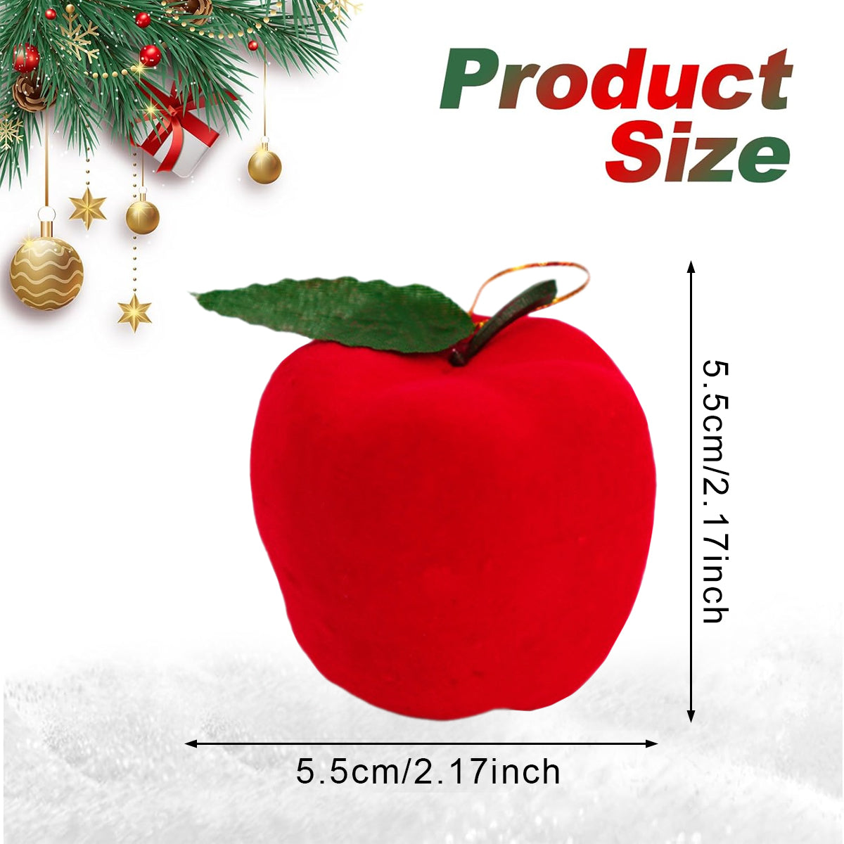 Christmas Apple Ornaments - 12 Pack Red Foam Ball Decorations