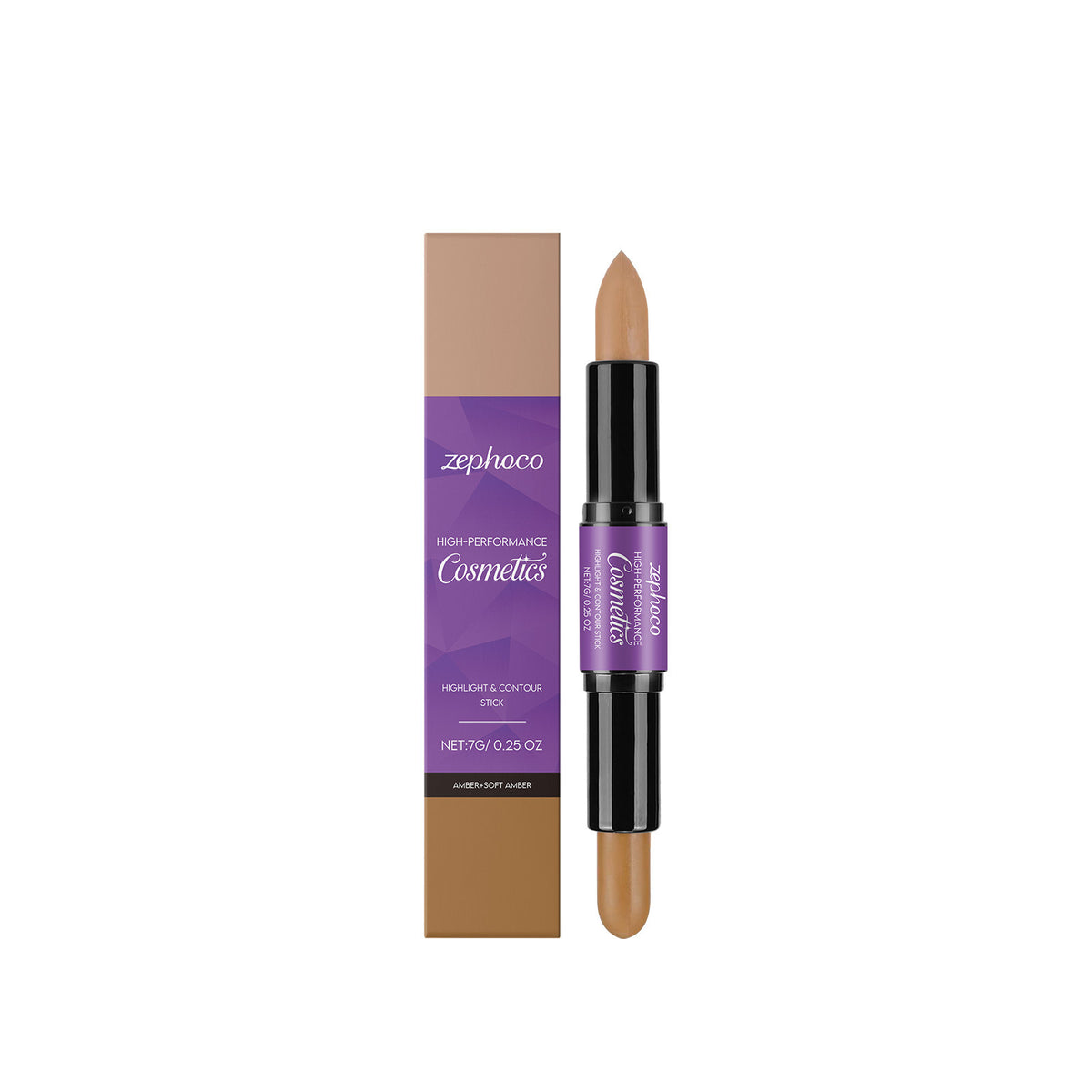 2-in-1 Cream Highlight & Contour Stick Set with Matte, Amber & Gloss Finishes