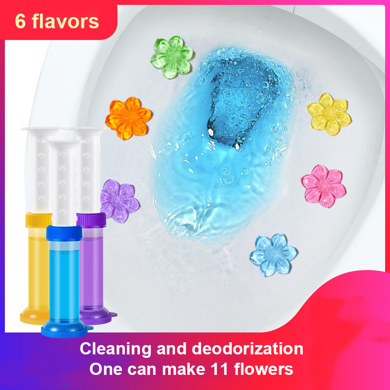 Flower Aromatic Toilet Gel Cleaner - Odor Eliminator & Fragrance for Bathroom