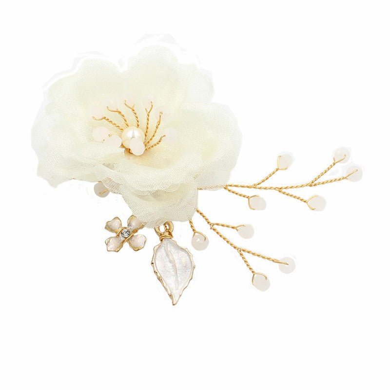 Women's Chiffon Flower Hairpin - Gold