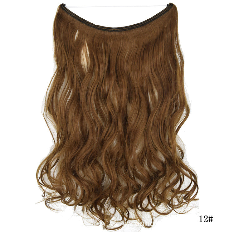 Seamless Hair Extension Wig Set for Women - High-Temperature Fiber, Multiple Colors