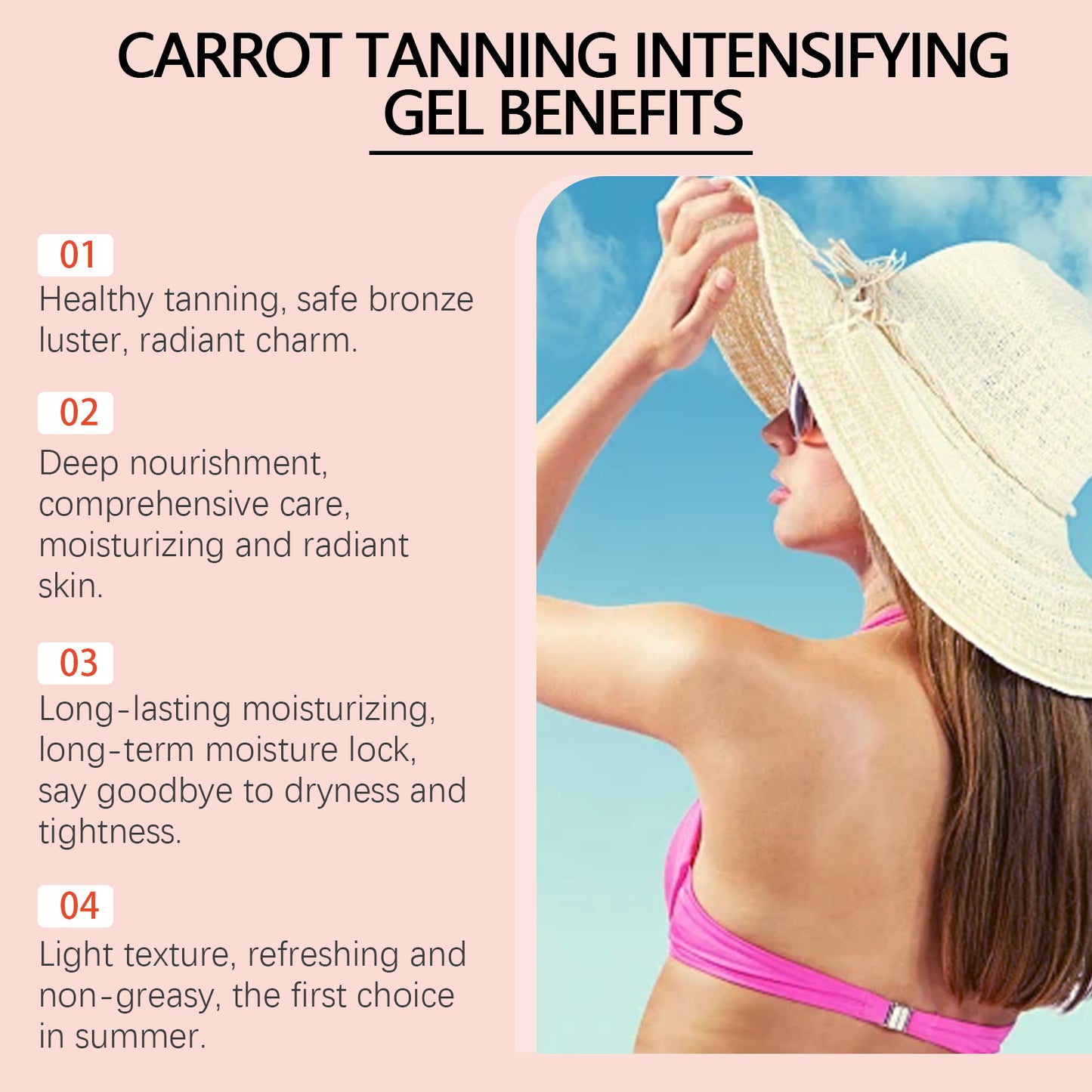 Carrot Tanning Gel - Natural Bronzing Body Lotion for Healthy Glow